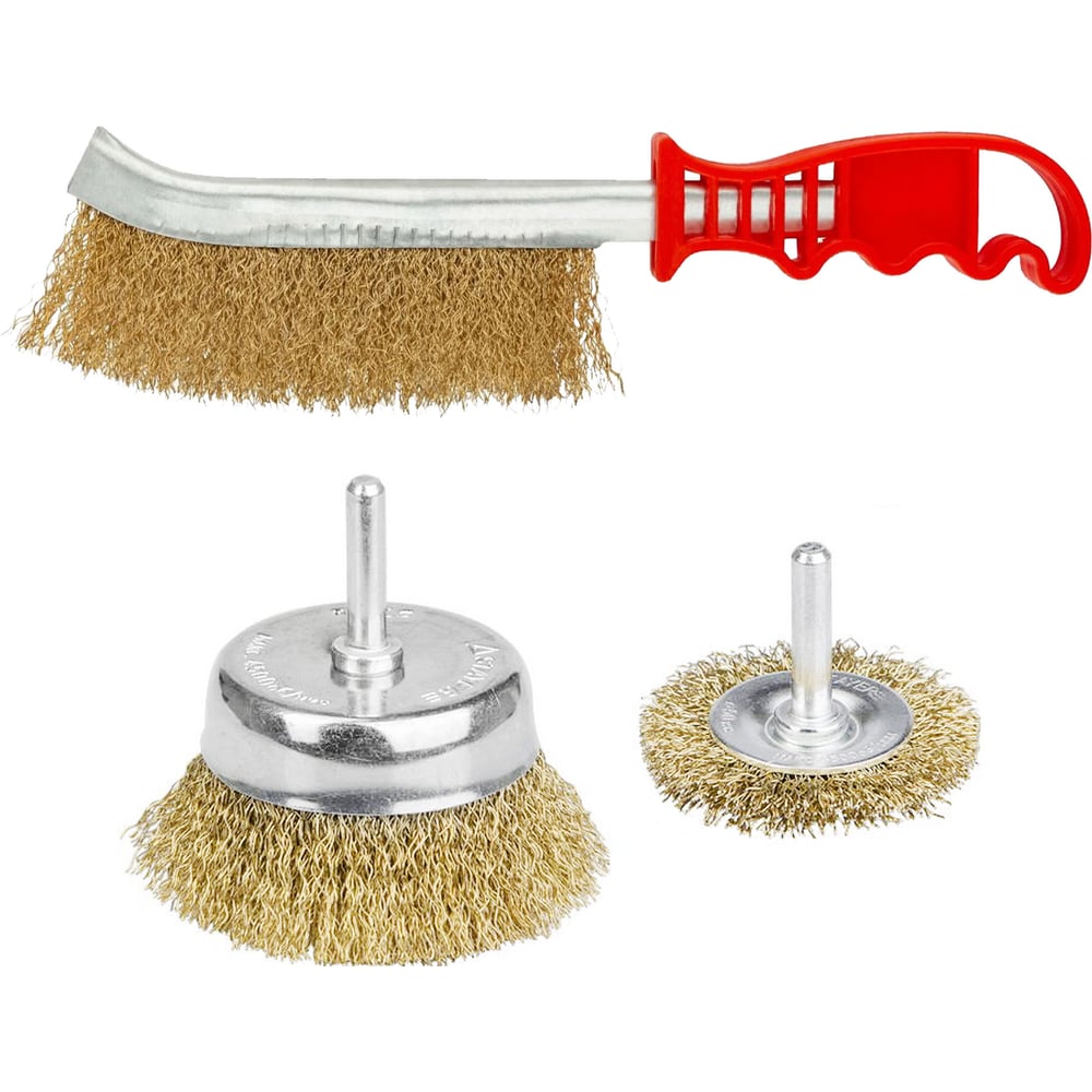 Изображение товара Набор щеток Flexione из латунированной стали 50/65 мм с волнистой проволокой