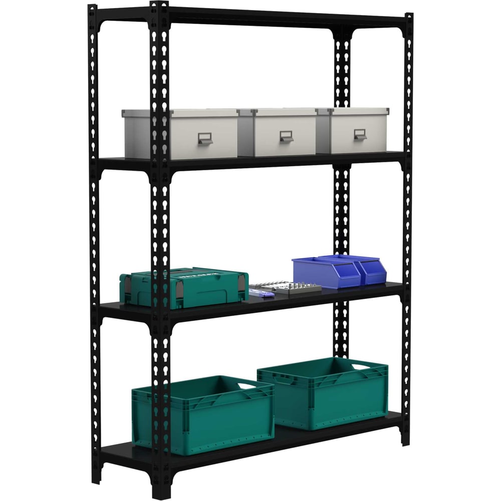 Изображение товара Стеллаж Металекс MID 2200х1200х500 4 полки черный