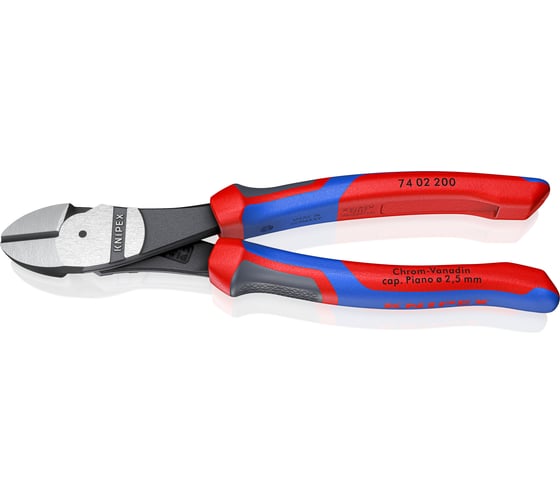 Изображение товара Бокорезы Knipex особо мощные, 200 мм, фосфатированные, 2-комп ручки KN-7402200