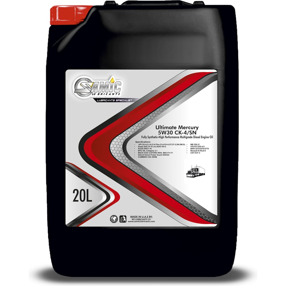 Изображение товара Масло SAMIC Ultimate Mercury 5W-30 CK-4/SN для дизельных и легковых двигателей