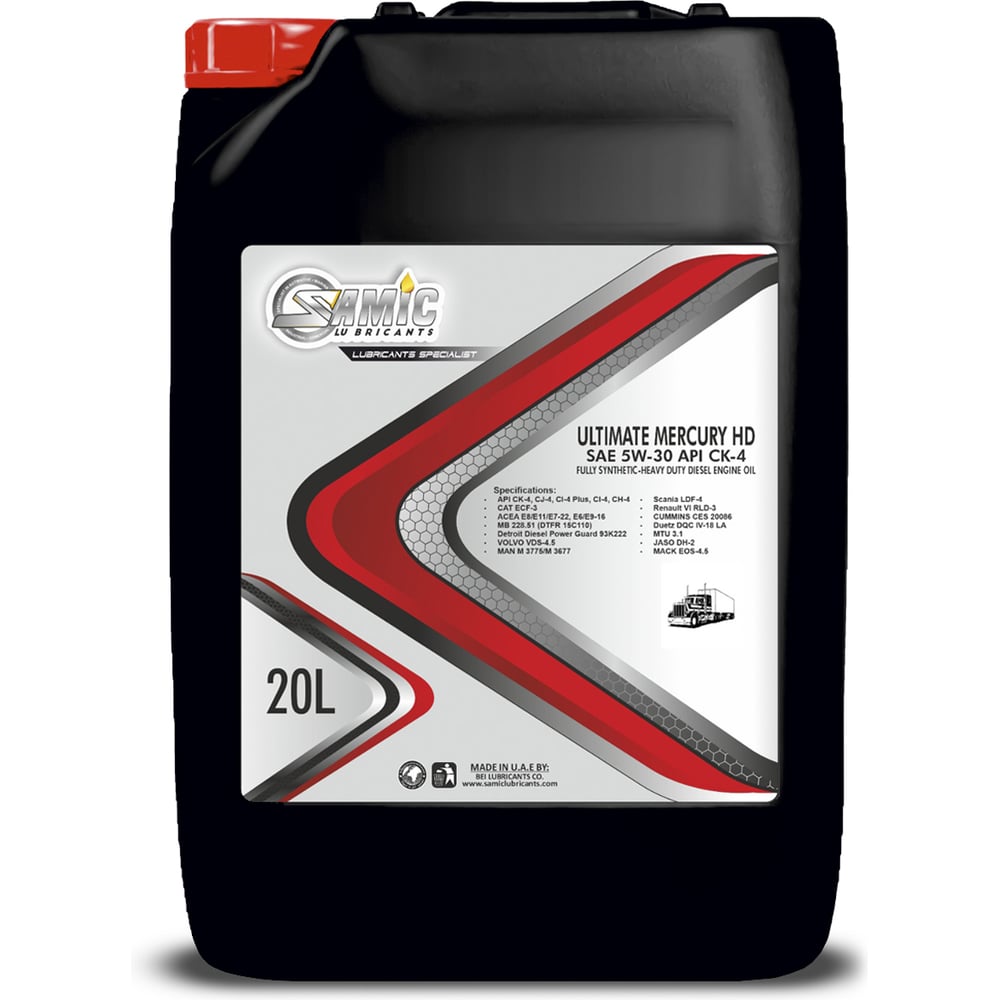 Изображение товара Масло SAMIC Ultimate Mercury HD 5W-30 API CK-4, 20л SHDO-08-20L