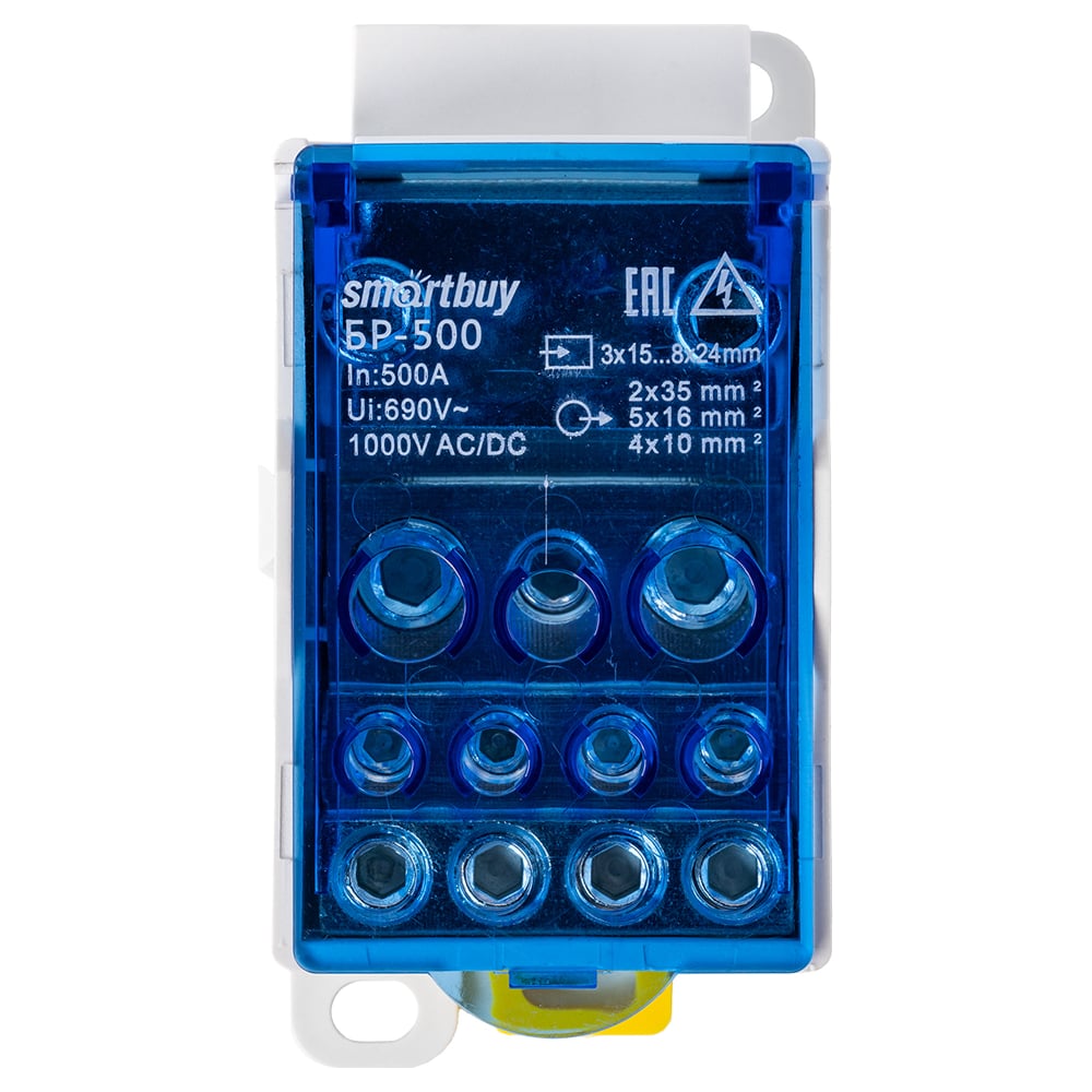 Изображение товара Распределительный блок SMARTBUY БР 500А для электросетей с DIN-монтажом