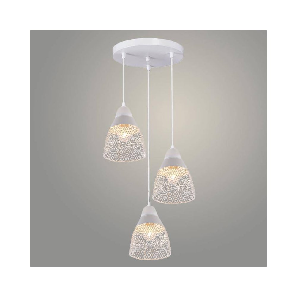 Изображение товара Подвесной светильник Росток 6163/3HQ Белый Модерн 3x60W E27