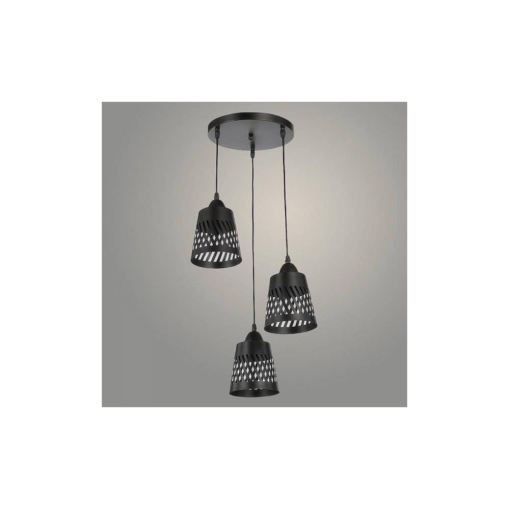 Изображение товара Подвес Росток 6172/3HQ BK черный 3х60W E27 d330 h1000, SSH25 988408380 Изображение товара Подвес Росток 6172/3HQ BK черный 3х60W E27 d330 h1000, SSH25 988408380