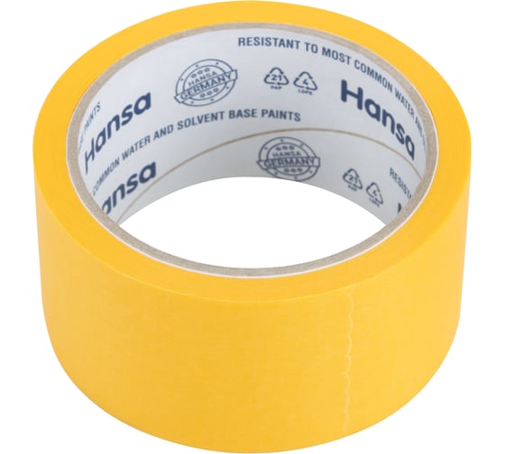 Изображение товара Малярная лента Hansa из японской бумаги Washi для точных краев, желтая, 48 мм x 25 м 701048