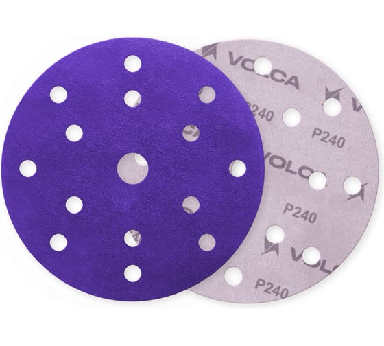 Изображение товара Диск абразивный VOLCA AMETHYST керамика, 150 мм, 15 отверстий, P 240, 50 шт. 74150150240