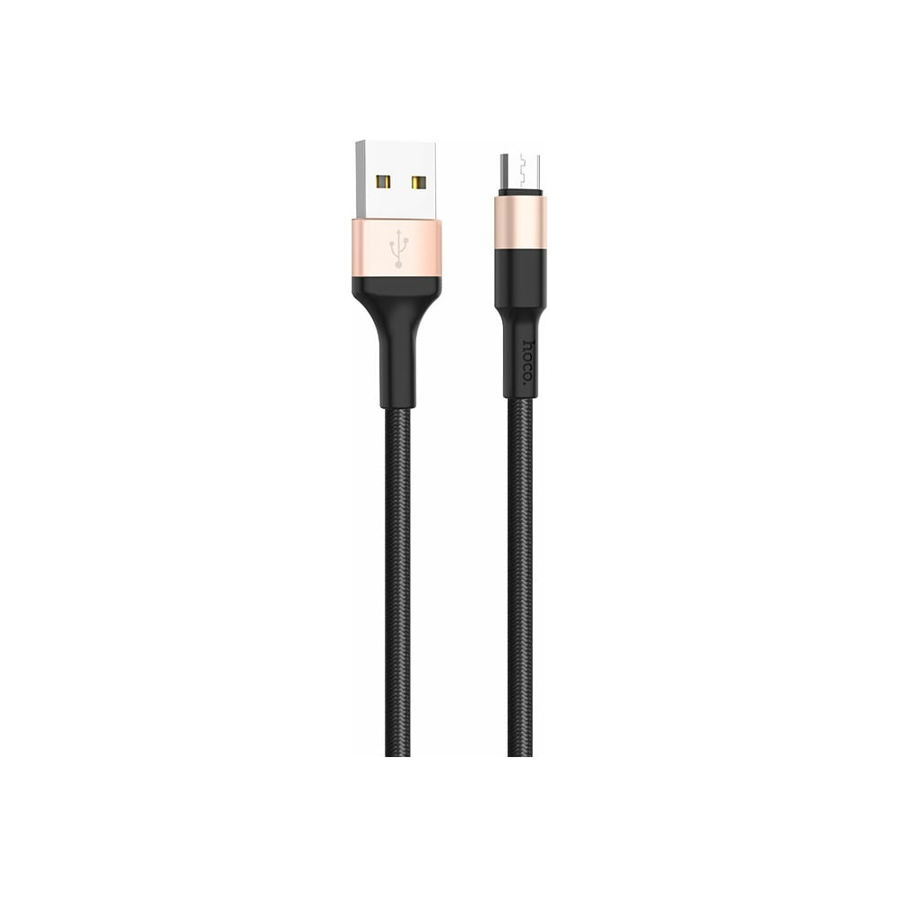 Изображение товара Кабель USB 2.0 Hoco X26 Micro USB B - USB 2.0 A, 1м, черно-золотой
