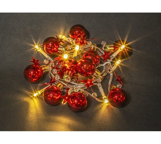 Изображение товара Гирлянда Navigator NGF-D015-10WW-2AA красные шарики 80720