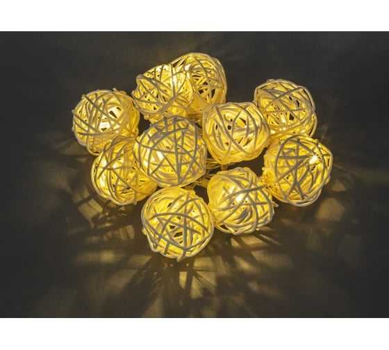 Изображение товара Гирлянда Navigator NGF-D012-10WW-2AA плетеные шарики 80717