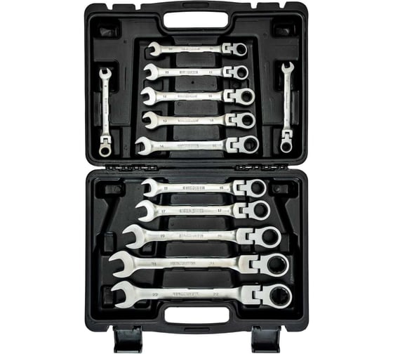 Изображение товара Ключи комбинированные со встроенной трещоткой и шарниром KINGQUEEN 8-22мм 12 12PC202-SH