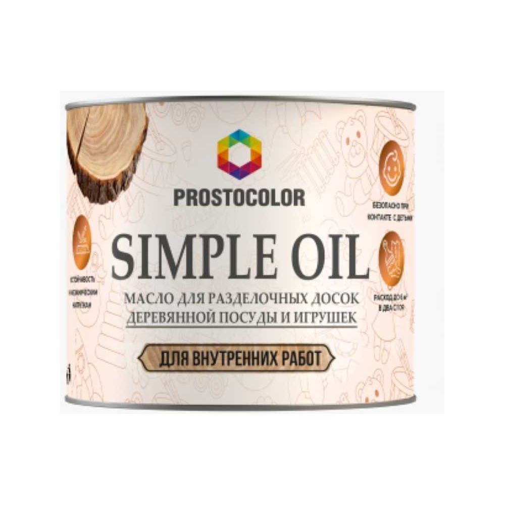 Масло для разделочных досок, дерев. посуды и игрушек PROSTOCOLOR SIMPLE OIL (б/ц) 0,4л 101065