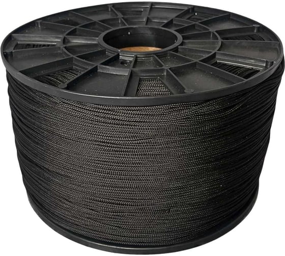 Изображение товара Шнур плетеный полипропиленовый ООО Оптхозторг 2 мм 1000 м, черный 10211000