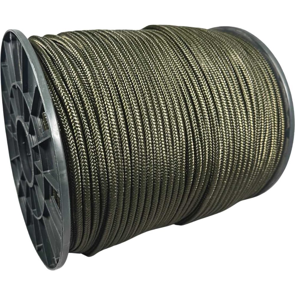 Изображение товара Шнур плетеный полиамидный ООО Оптхозторг 8 мм 200 м, хаки 2080Х200