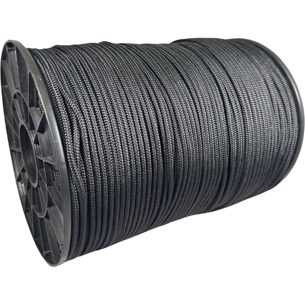 Изображение товара Шнур плетеный полиамидный ООО Оптхозторг 6 мм 400 м, черный 2061400