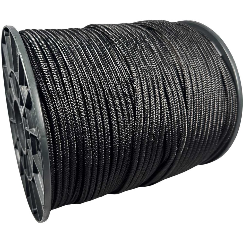 Изображение товара Шнур плетеный полиамидный ООО Оптхозторг 8 мм 200 м, черный 2081200