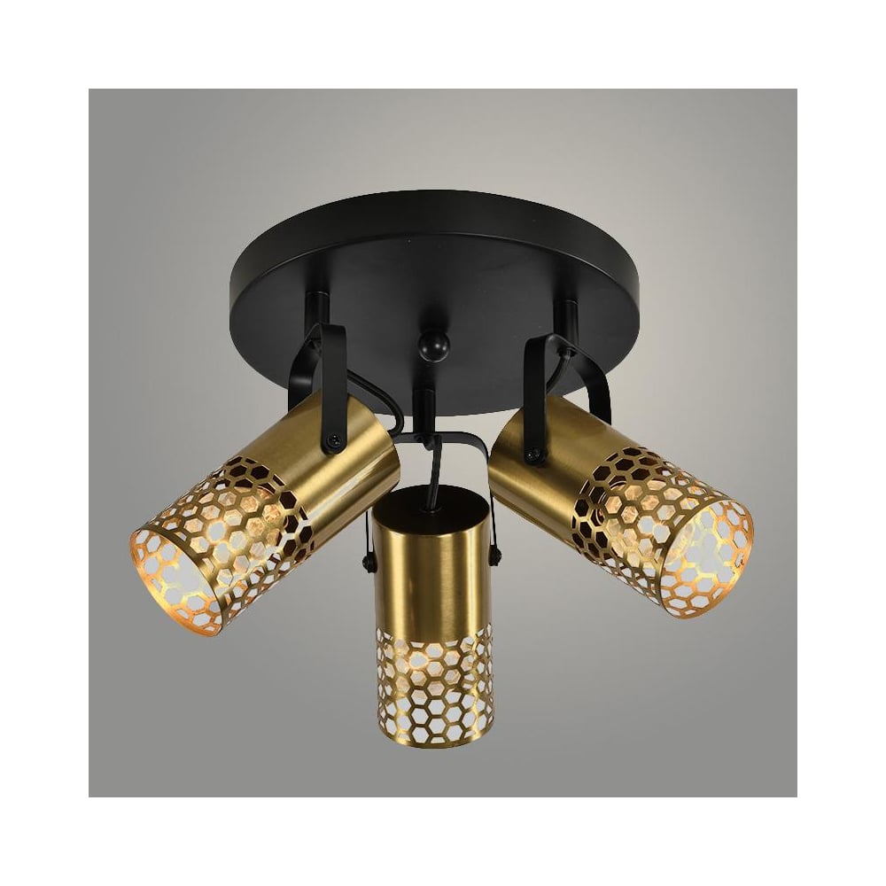 Изображение товара Спот Светиль 24001/3 BK+BRASS черный/латунь 3x40W E14 h135, 24 988386586
