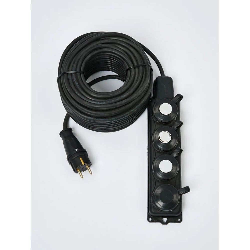 Изображение товара Удлинитель силовой ТОРЭЛЕКТРО серии ВОЛЬТПРОМ КГтп ХЛ 3х2,5 на колодке 4 гнезда 15м (с/з) IP44. ВП510