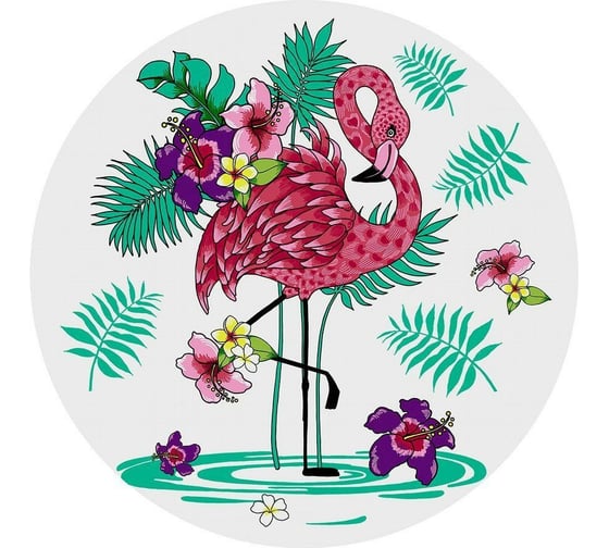 Изображение товара Разделочная доска МУЛЬТИДОМ Фламинго подставка под горячее диаметр 20 см VL48-44