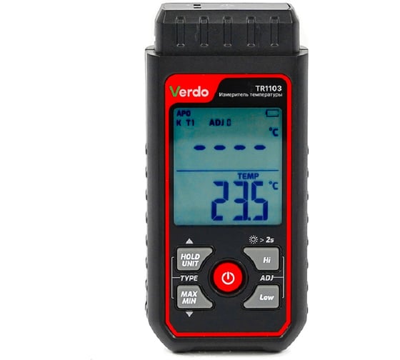 Изображение товара Измеритель температуры с выносным зондом Verdo TR1103 K/J-типа, 1 канал с поверкой TR111030-СП
