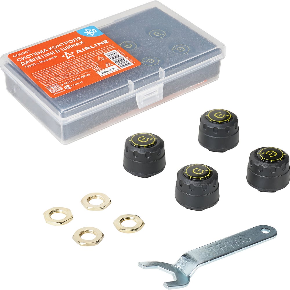 Изображение товара Система контроля давления в шинах Airline TPMS с Bluetooth, 4 внешних датчика AEBJ003