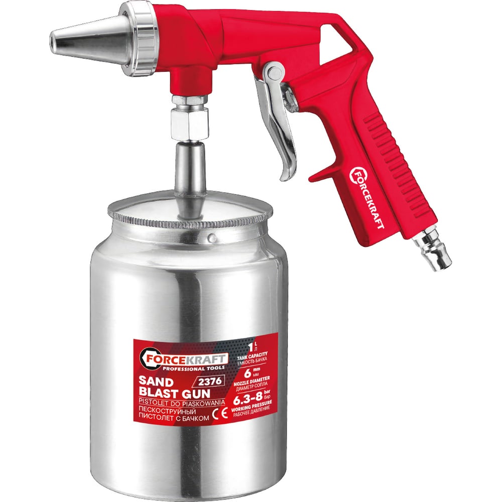 Изображение товара Пескоструйный пистолет с бачком Forcekraft 1л FK-2376(64454)