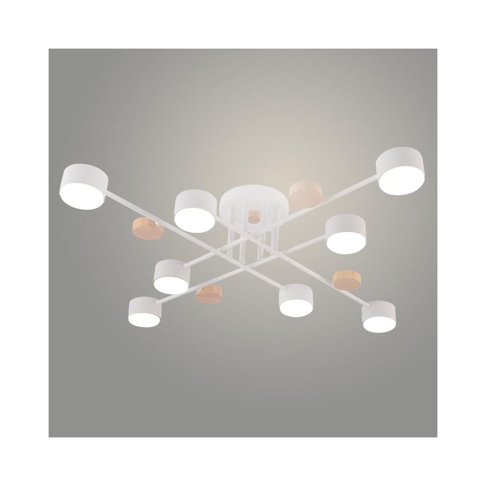 Изображение товара Люстра РОСТОК XI1006/8 WT+WOOD белый/дерево 8х15W GX53 d845 h210, HN25 988391270 Изображение товара Люстра РОСТОК XI1006/8 WT+WOOD белый/дерево 8х15W GX53 d845 h210, HN25 988391270