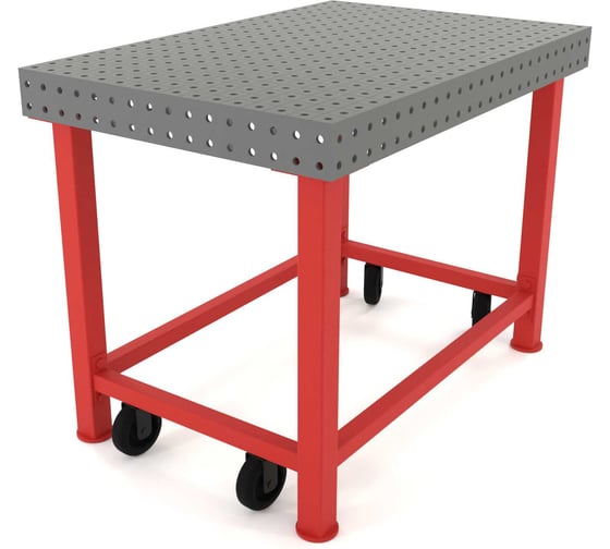 Изображение товара Сварочный стол Flamet 1000x1500 – Profi 10 мм подстолье с перемычками и колесами КPBK-1000x1500-10