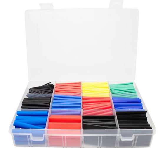 Изображение товара Набор термоусадочных трубок Vell 5 цветов, 45 мм², диаметр 1-13 мм², 2 упаковки по 750 шт, 1396845