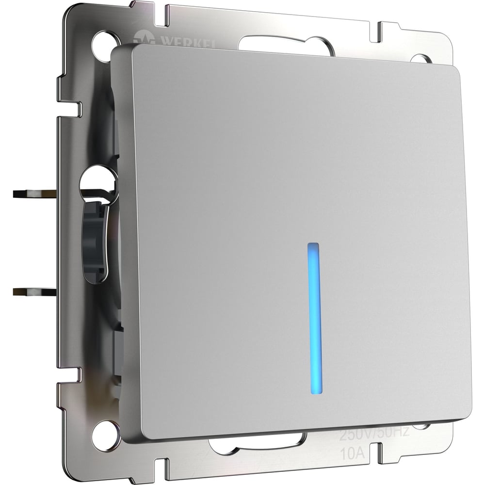 Изображение товара Выключатель одноклавишный проходной с подсветкой Werkel W1112106 серебряный a050882