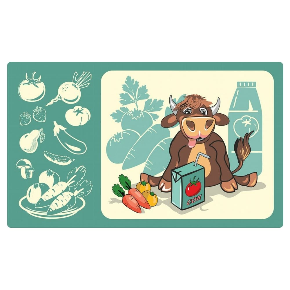 Изображение товара Разделочная доска МУЛЬТИДОМ Забавный бычок размер 29х17 см 3 дизайна МТ88-384