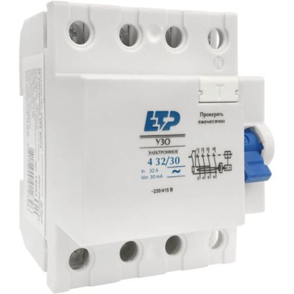 Изображение товара Устройство защитного отключения ЕТР DLF364 4Р 32А/30мА (электронное) 18033