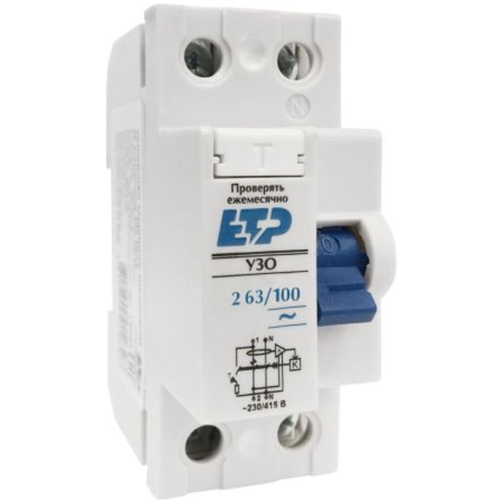 Изображение товара Устройство защитного отключения ЕТР DLF362 2Р 63А/100мА (электронное) 18028