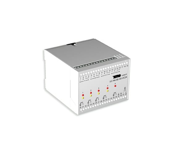 Изображение товара Блок сопряжения ТЕКО BC N4-4R-AR-DC24-C под.выключатель 4, релей.выход 4, элект.выход 0, ном.напр 24 В DC, раб.тем-ры -25...+70C 00-00022156
