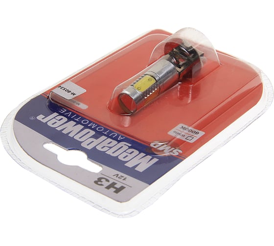 Изображение товара Автолампа H3 PK22s, 5 SMD MEGA WHITE 6000K, блистер, 400 лм, 12V Megapower M-80534бл 447276
