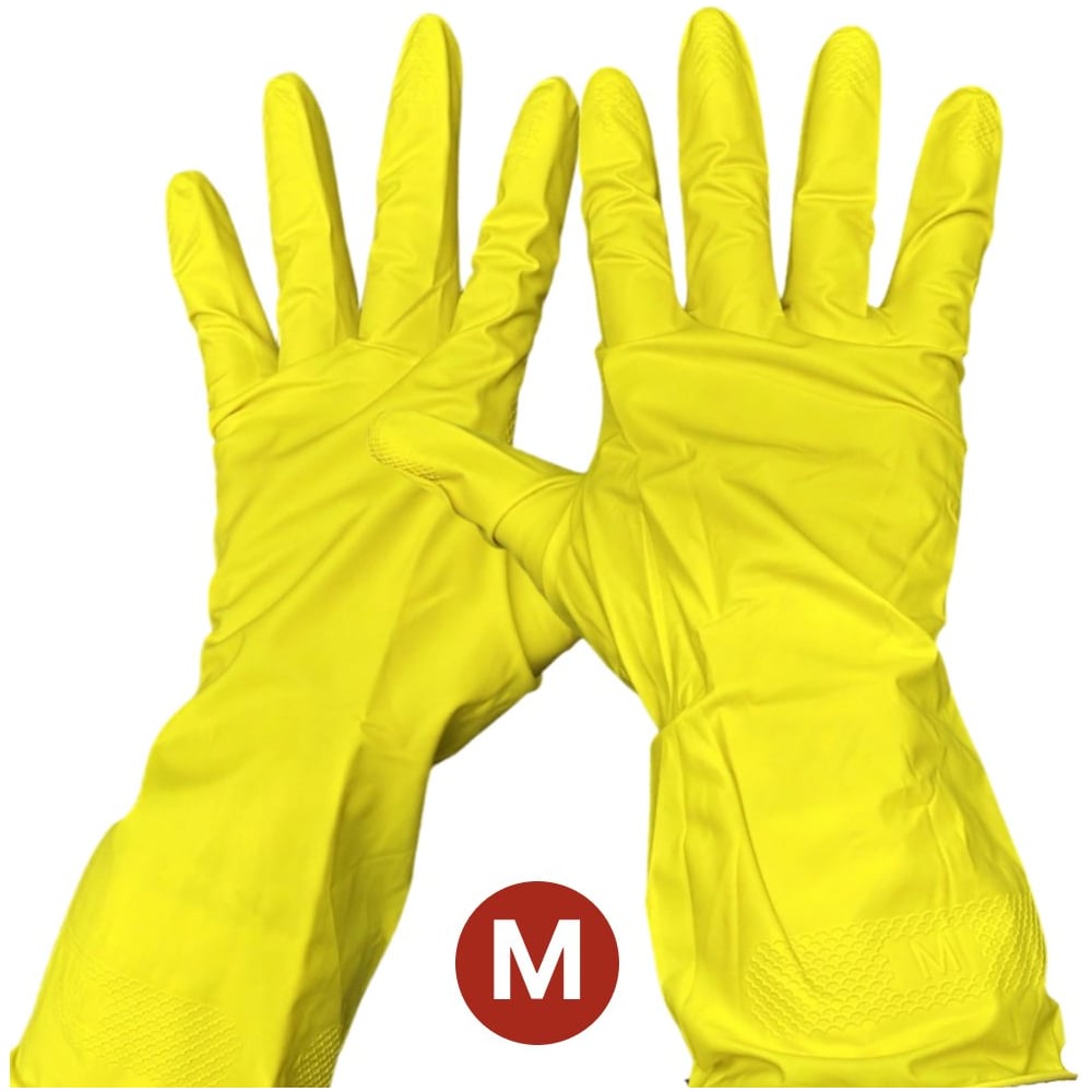 Изображение товара Перчатки резиновые хозяйственные с хб напылением SEBMET размер М (упаковка 12 шт) TD074200009.12