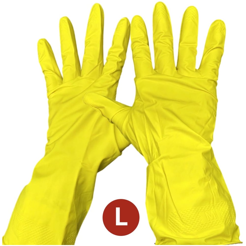 Изображение товара Перчатки резиновые хозяйственные с хб напылением SEBMET размер L (упаковка 12 шт) TD074300009.12