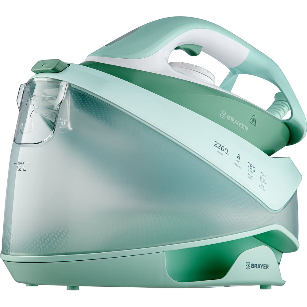 Изображение товара Станция паровая BRAYER 4154BR, 2200 Вт, керамическая, давление 8 бар, 1,2 л, пар удар 480 г/мин BR4154