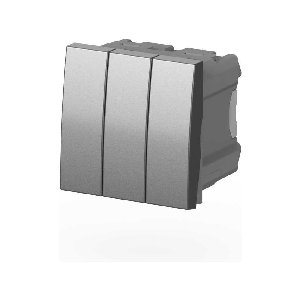 Изображение товара Выключатель 3х клавишный ELBI Moda Vox серый металик M+K 611-041032-254