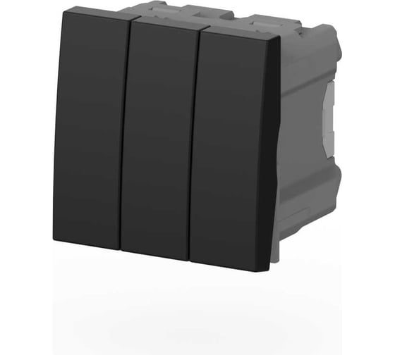 Изображение товара Выключатель 3х клавишный ELBI Moda Vox Vantablack, M+K 611-044832-254