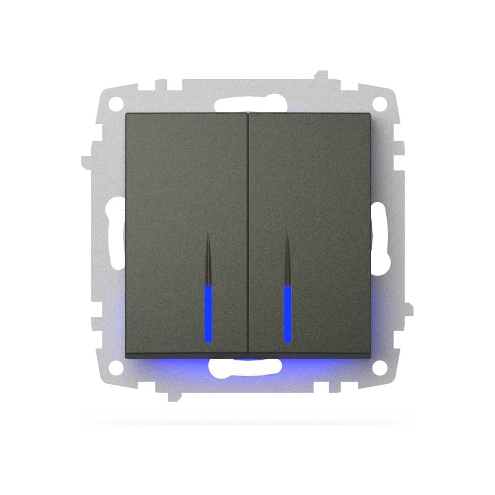 Изображение товара Выключатель двухклавишный ELBI Zena Vega 609-011100-203