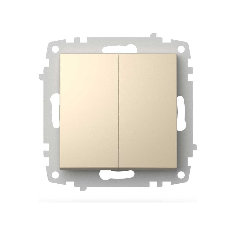 Изображение товара Выключатель двухклавишный ELBI Zena Vega слоновая кость M+K 609-012500-202
