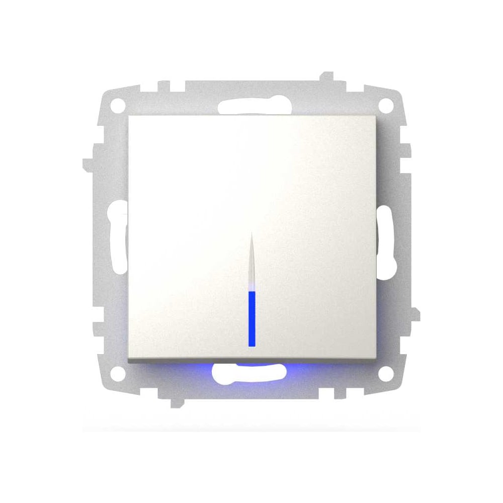 Изображение товара Выключатель одноклавишный с подсветкой ELBI Zena Vega слоновая кость M+K 609-012500-201