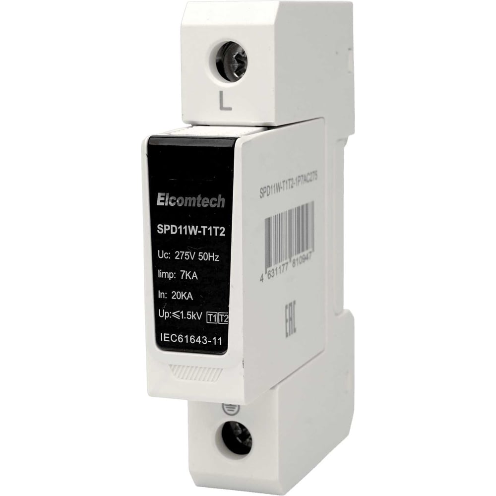 Изображение товара Устройство защиты импульсных перенапряжений ELCOMTECH SPD11W-T1T2-1P7AC275
