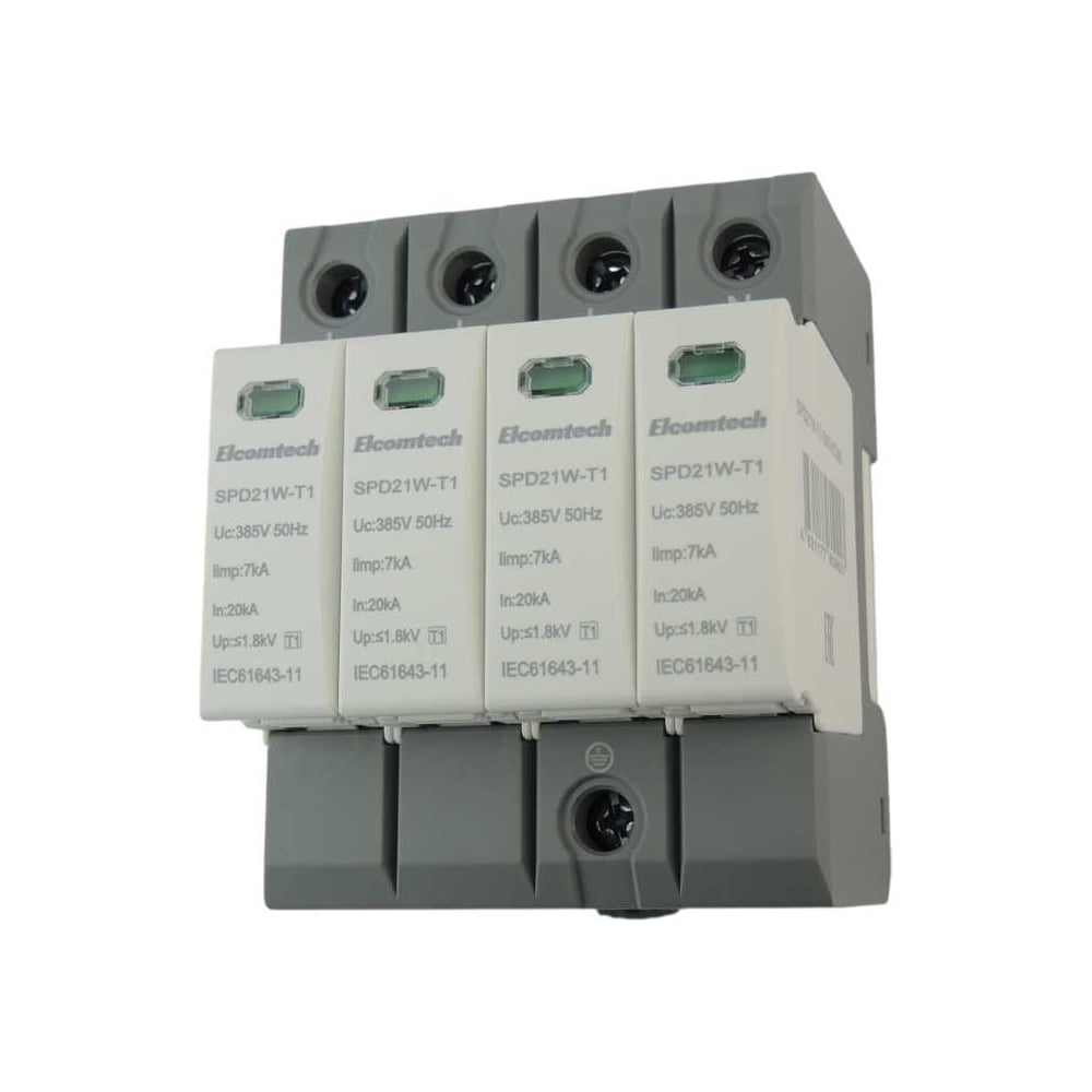 Изображение товара Защита импульсных перенапряжений EL COMTECH SPD21W-T1-3N7AC385 50 кА 385 В