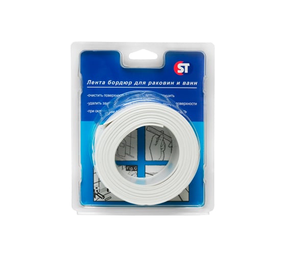 Изображение товара Бордюрная лента SANTRADE ST (60 мм; 3,35 м; герметик; белая) 3842