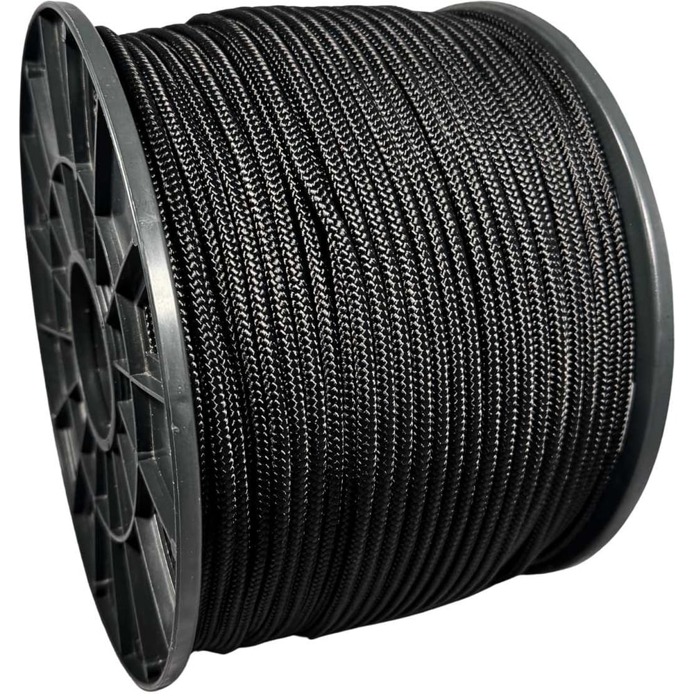 Изображение товара Шнур плетеный Оптхозторг Полиамид 6 мм 200 м чёрный