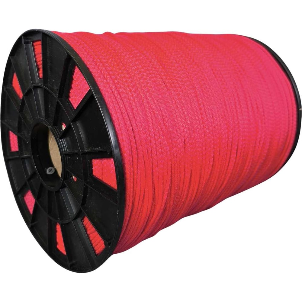 Изображение товара Шнур вязаный Оптхозторг Полипропилен 4 мм 1000 м красный