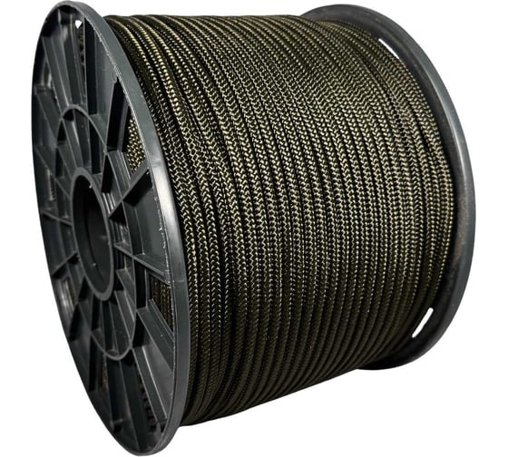 Изображение товара Шнур плетеный ООО Оптхозторг полиамидный 6 мм 200 м хаки 2060Х200