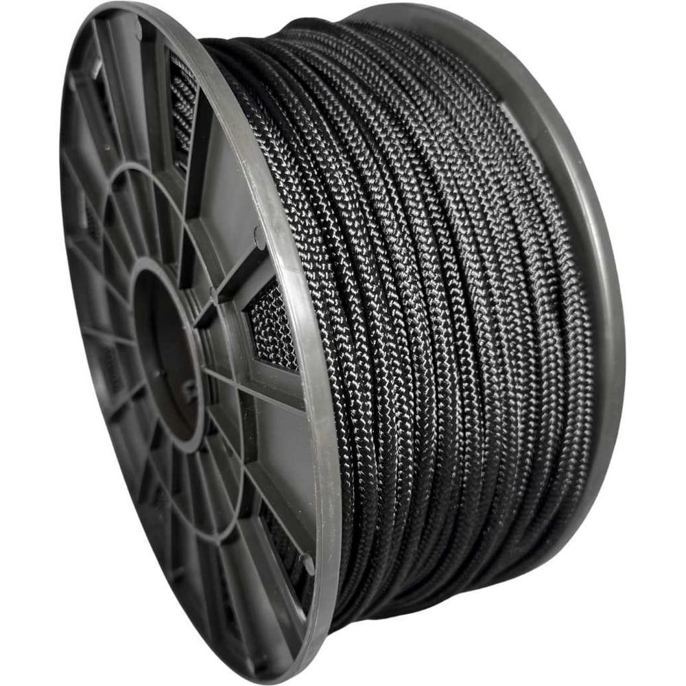 Изображение товара Шнур плетеный ООО Оптхозторг полиамидный 6 мм 100 м черный 2061100