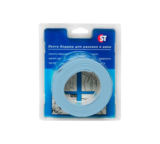 Изображение товара Бордюрная лента SANTRADE ST (60 мм; 3,35 м; герметик; голубая) 1315